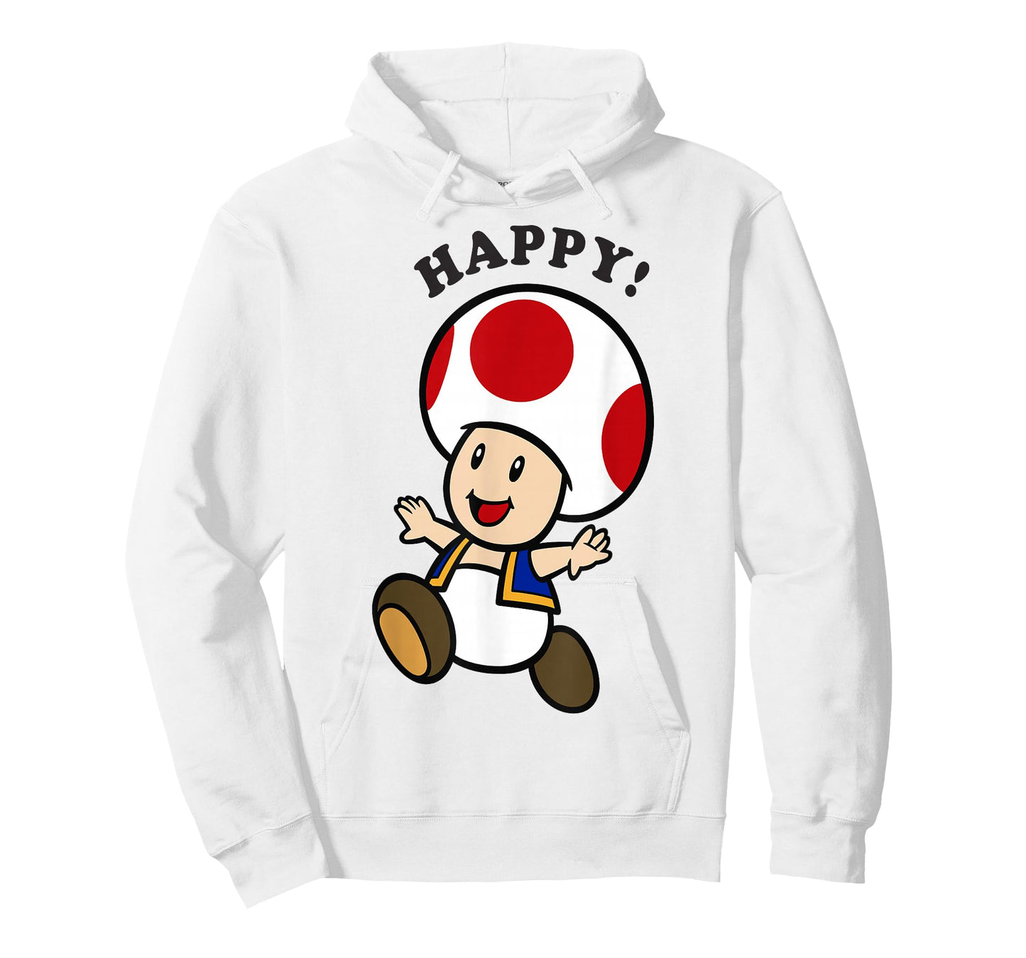 Nintendo Super Mario Toad Stay Happy Text Portrait T-Shirt