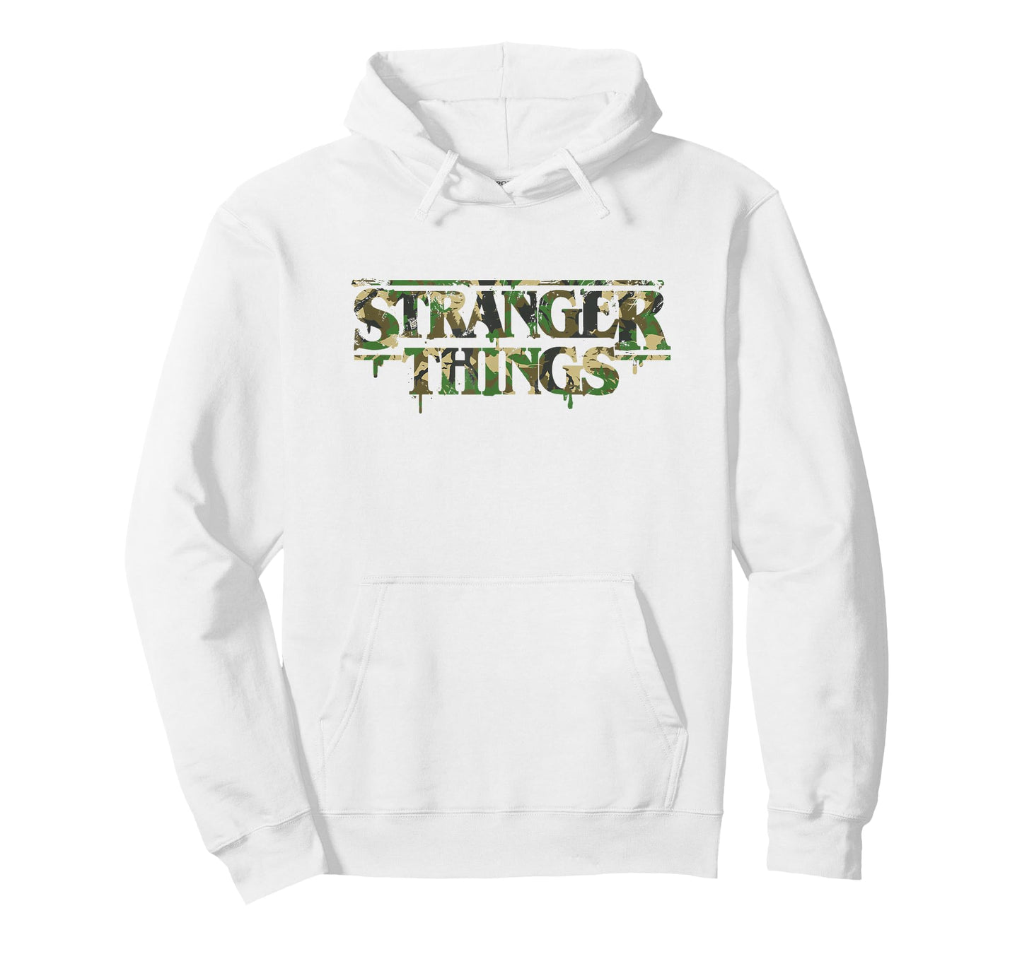 Stranger Things Military Camouflage Dripping Paint Logo T-Shirt