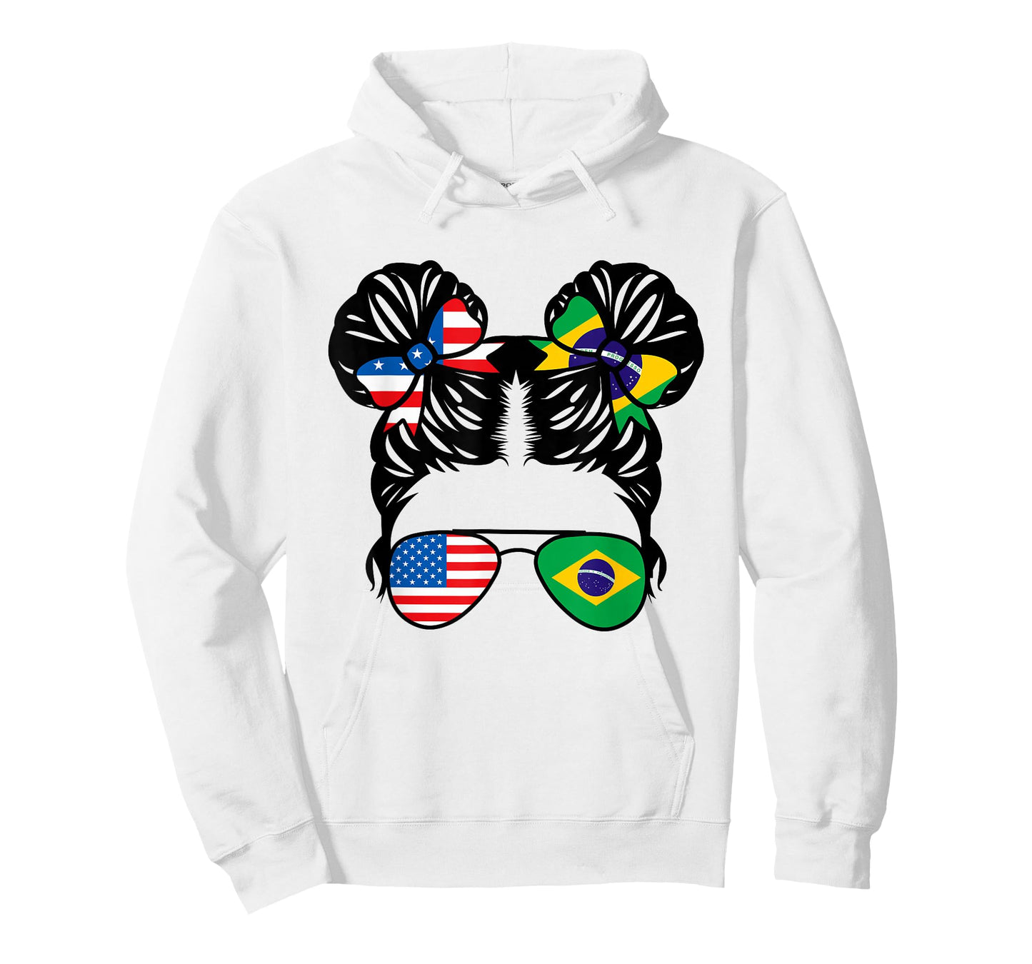 Half American Half Brazilian Girl USA Brazil Flag Patriot T-Shirt Small
