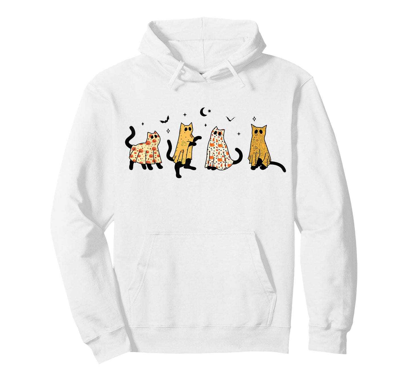 Funny Black Cats Ghost Halloween Pattern Cat Lovers Costume T-Shirt