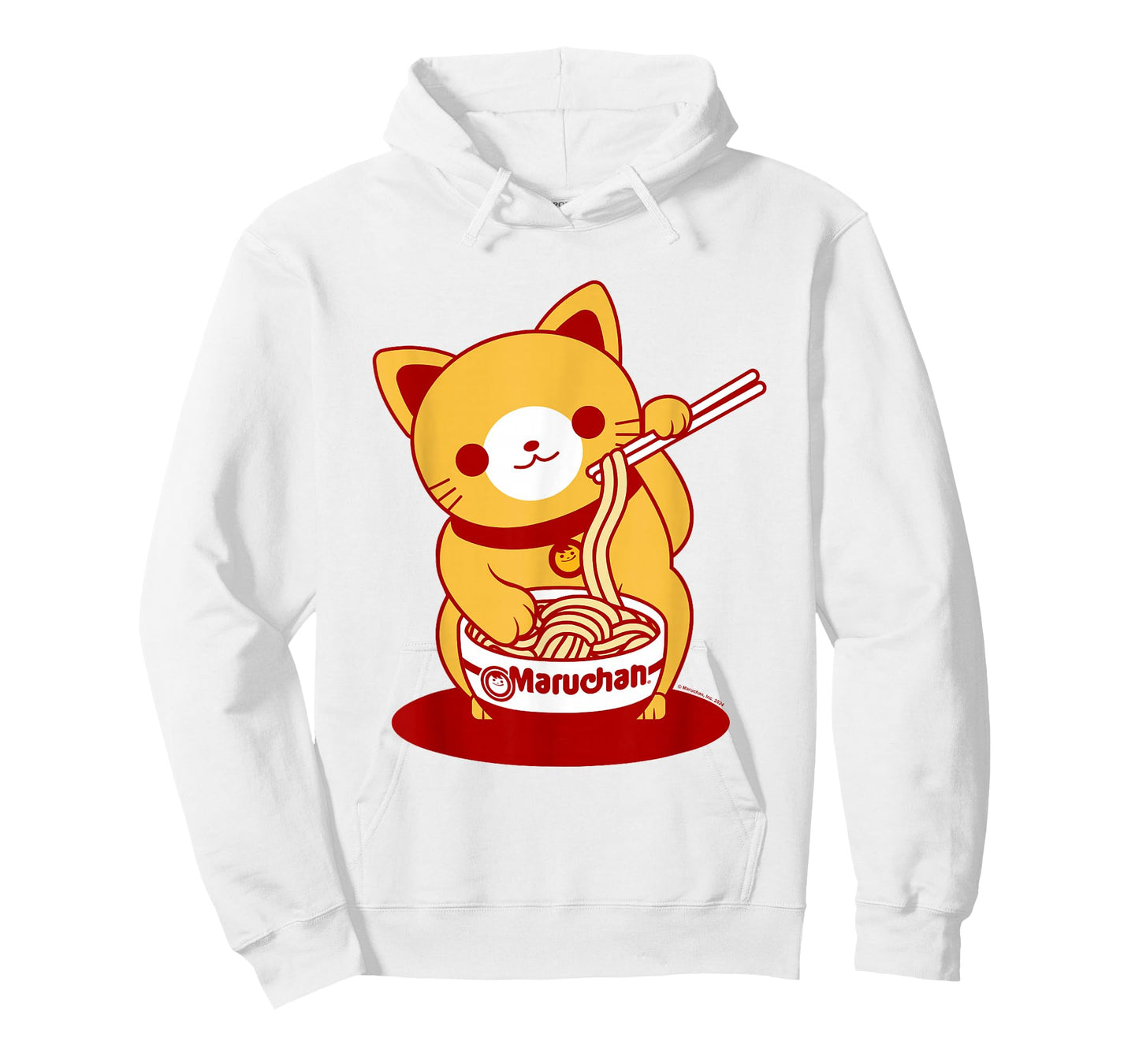 Maruchan Ramen Noodle Cup Cute Cat Big Chest Logo T-Shirt