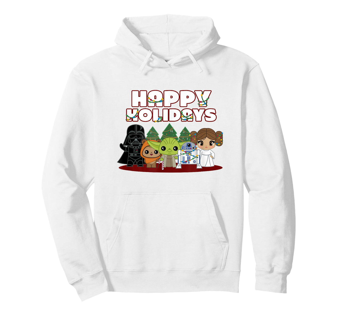 Star Wars Christmas Main Characters Happy Holidays Chibi T-Shirt