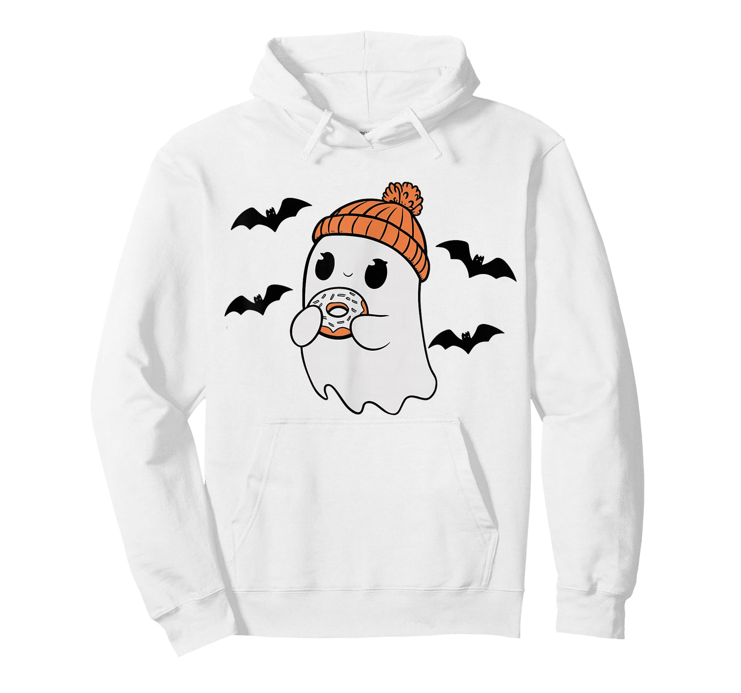 Cute Ghost Eating Donut Lovers Spooky Halloween Food Costume T-Shirt