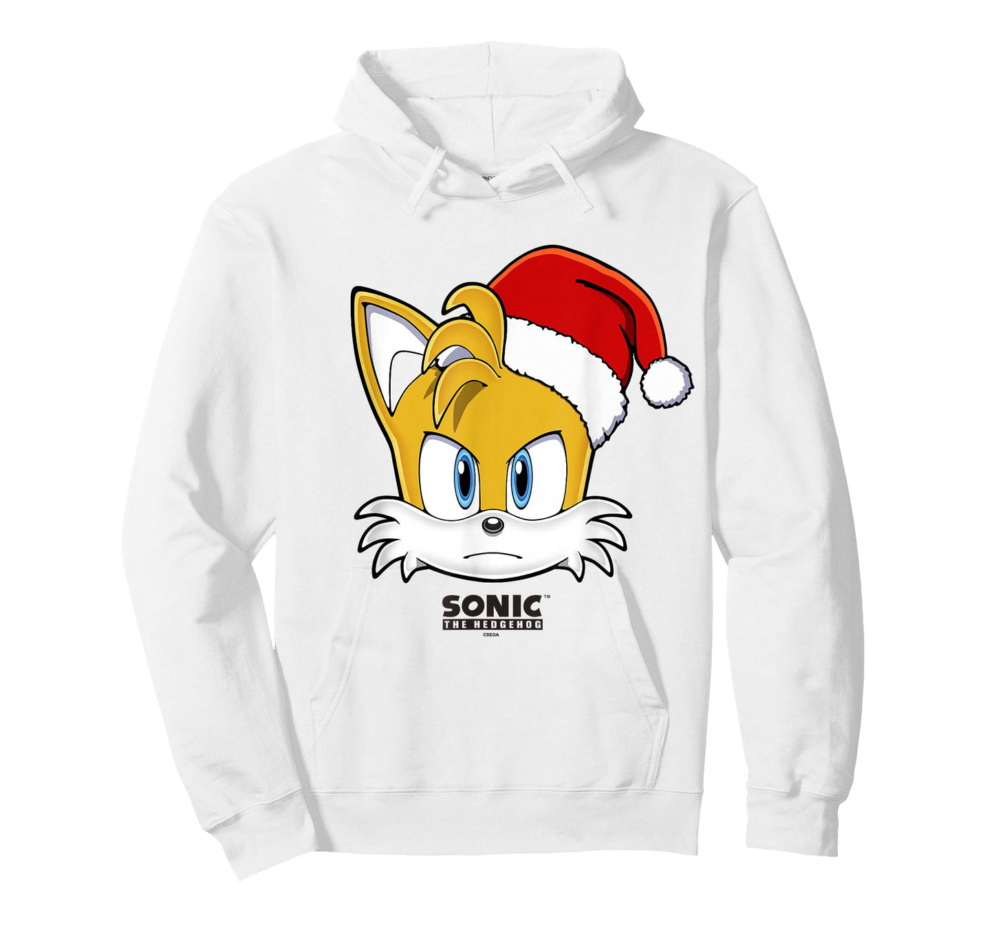 Sonic The Hedgehog Christmas Tails Santa Hat Big Face T-Shirt