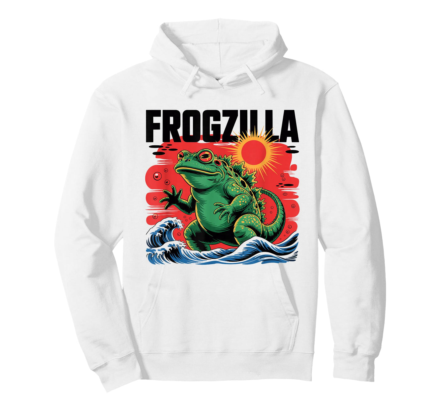 Frogzilla Retro Kaiju Monster Ocean Wave Funny Frog T-Shirt