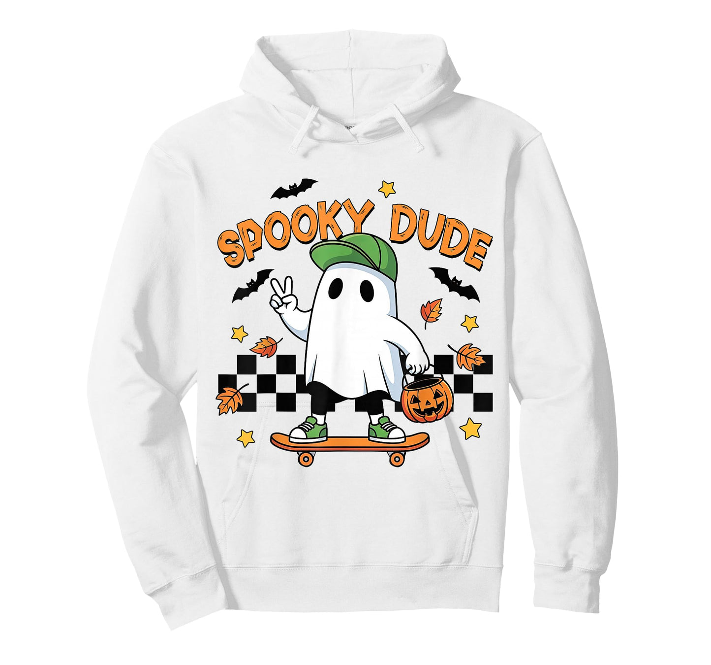 Spooky Dude Ghost Halloween Fall Pumpkin Season Boys Kids T-Shirt