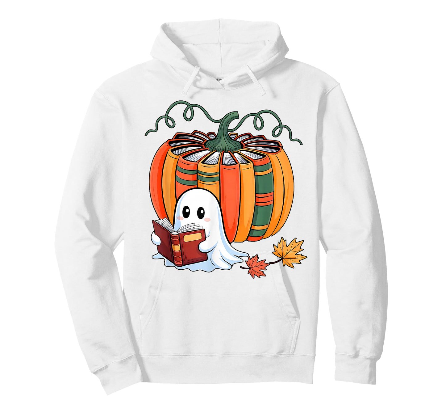 Fall Book Pumpkin Books Ghost Reading Halloween Teacher T-Shirt