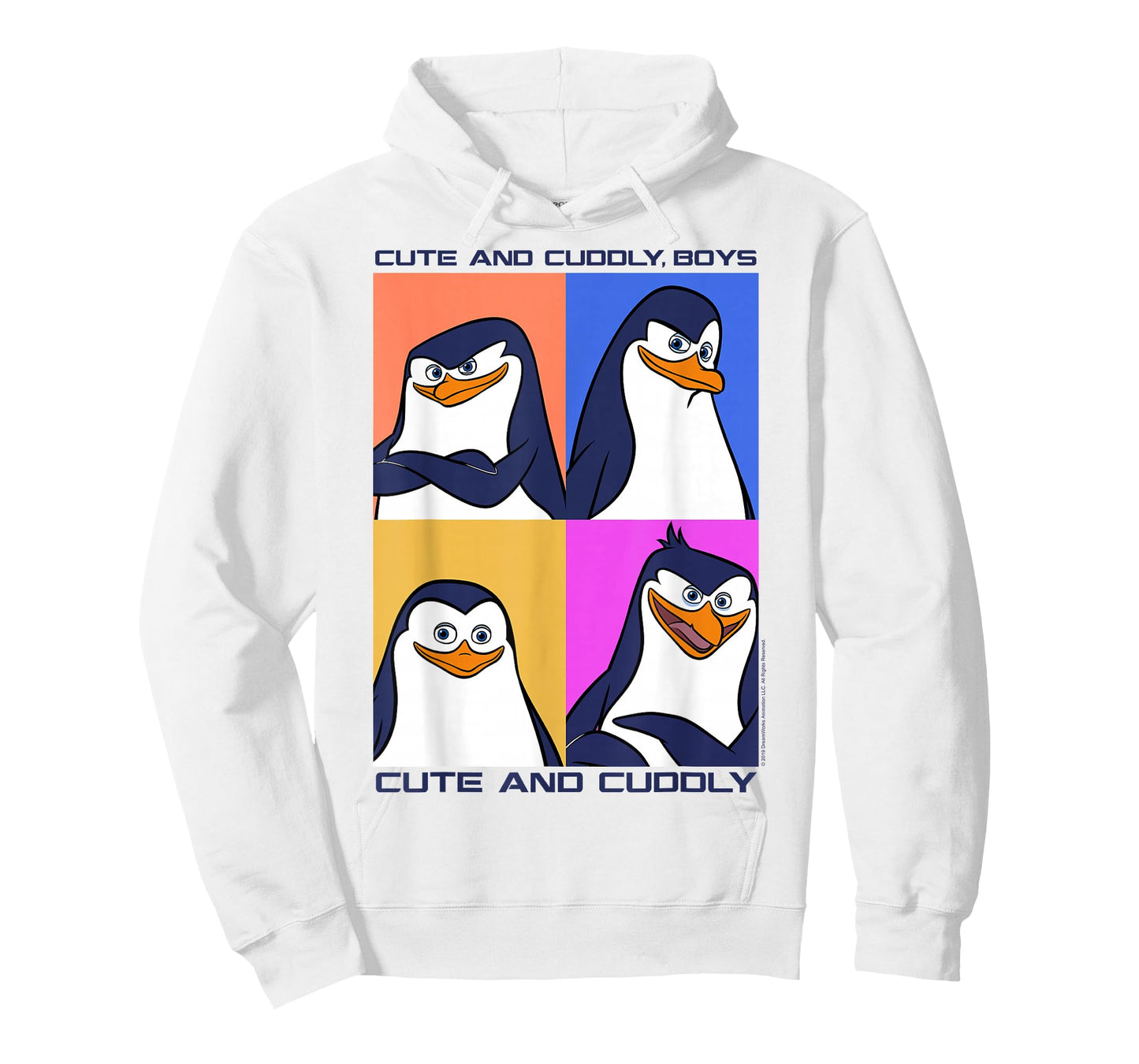 Madagascar Penguins Cute and Cuddly Text Poster T-Shirt Small