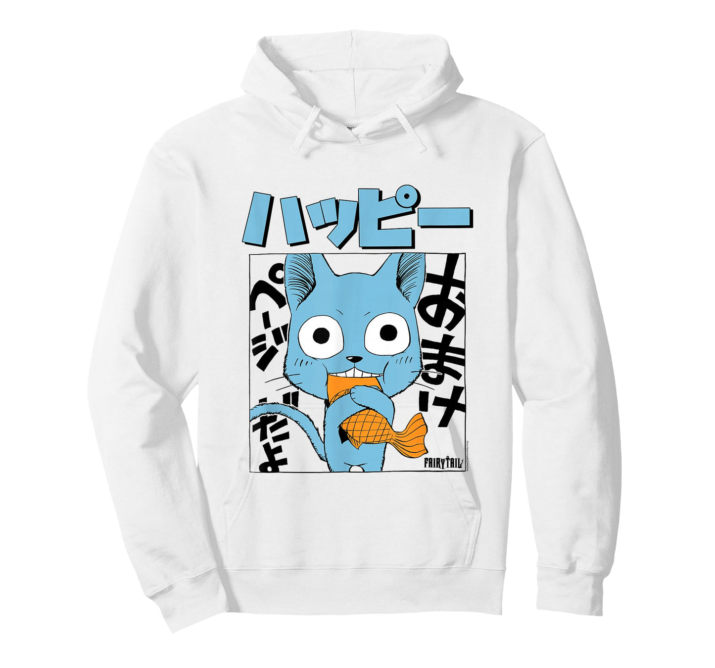 Fairy Tail Manga Happy Eating Fish T-Shirt