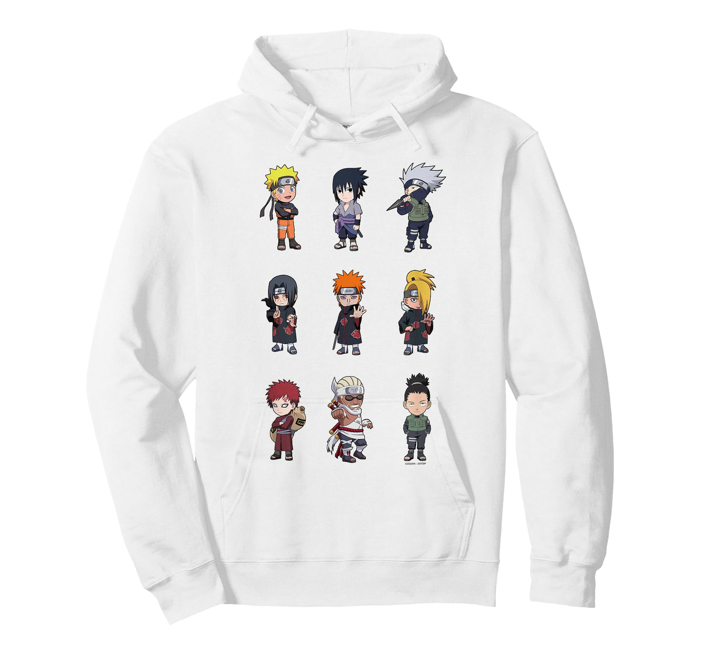 Naruto Shippuden Super Deformed Character Grid Anime T-Shirt
