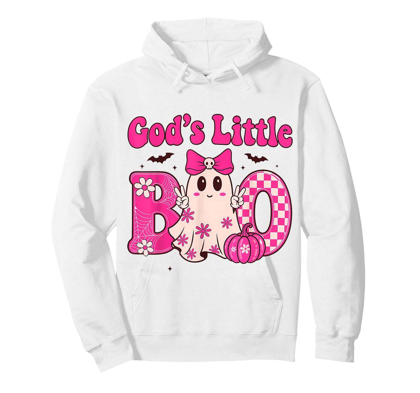 Gods Little Boo Halloween Toddler Girl Kid Ghost Bow Pumpkin T-Shirt
