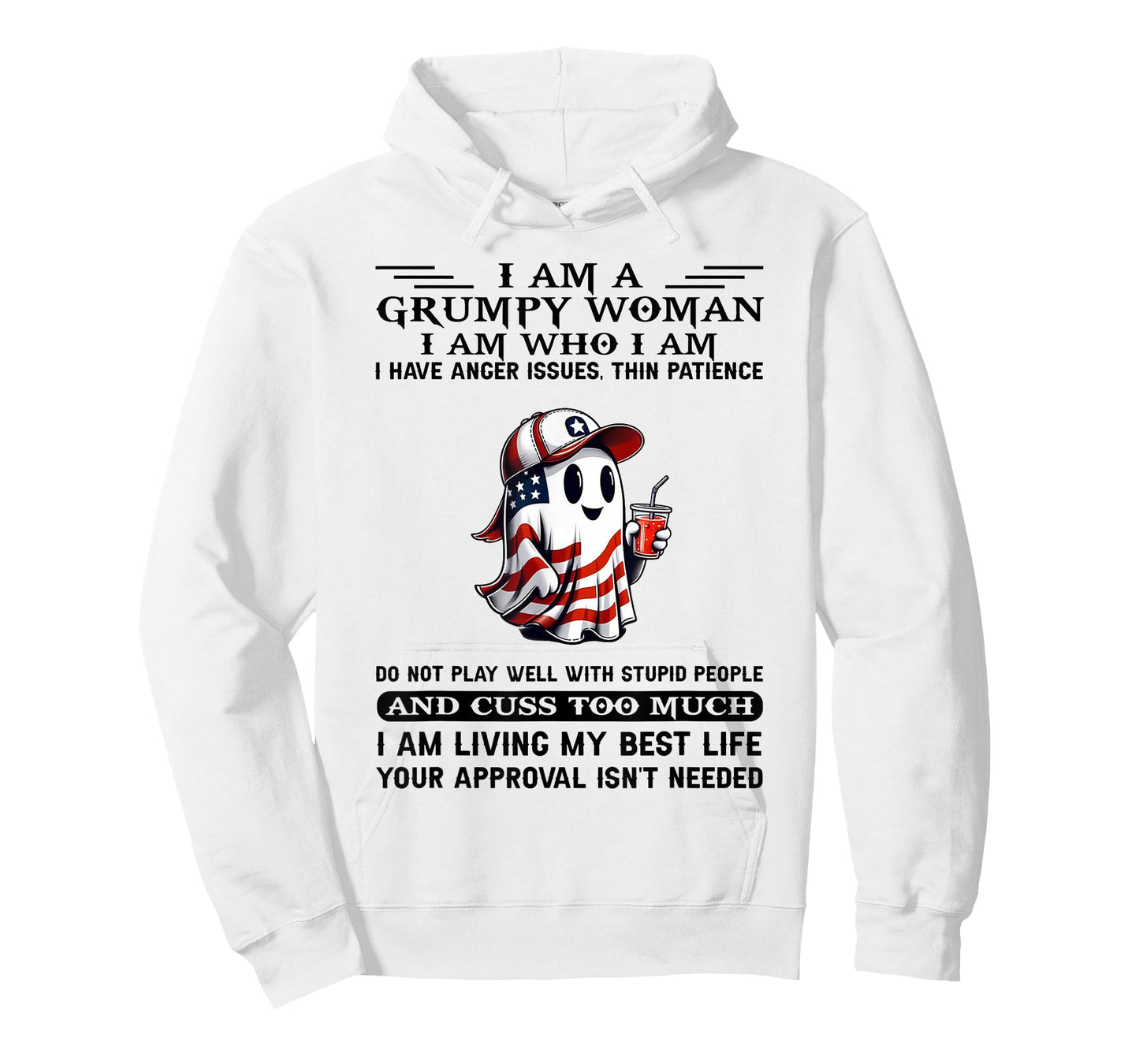 I Am A Grumpy Old Woman I Have Anger Issues Ghost Halloween T-Shirt