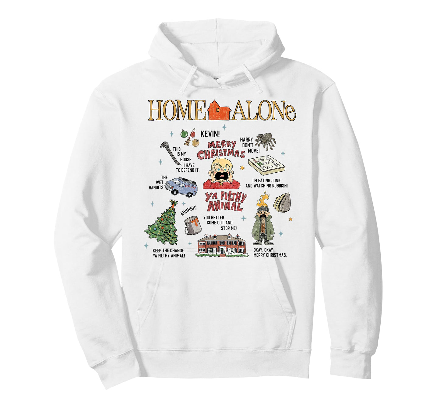 Home Alone Christmas Iconic Moments Doodle Chart T-Shirt