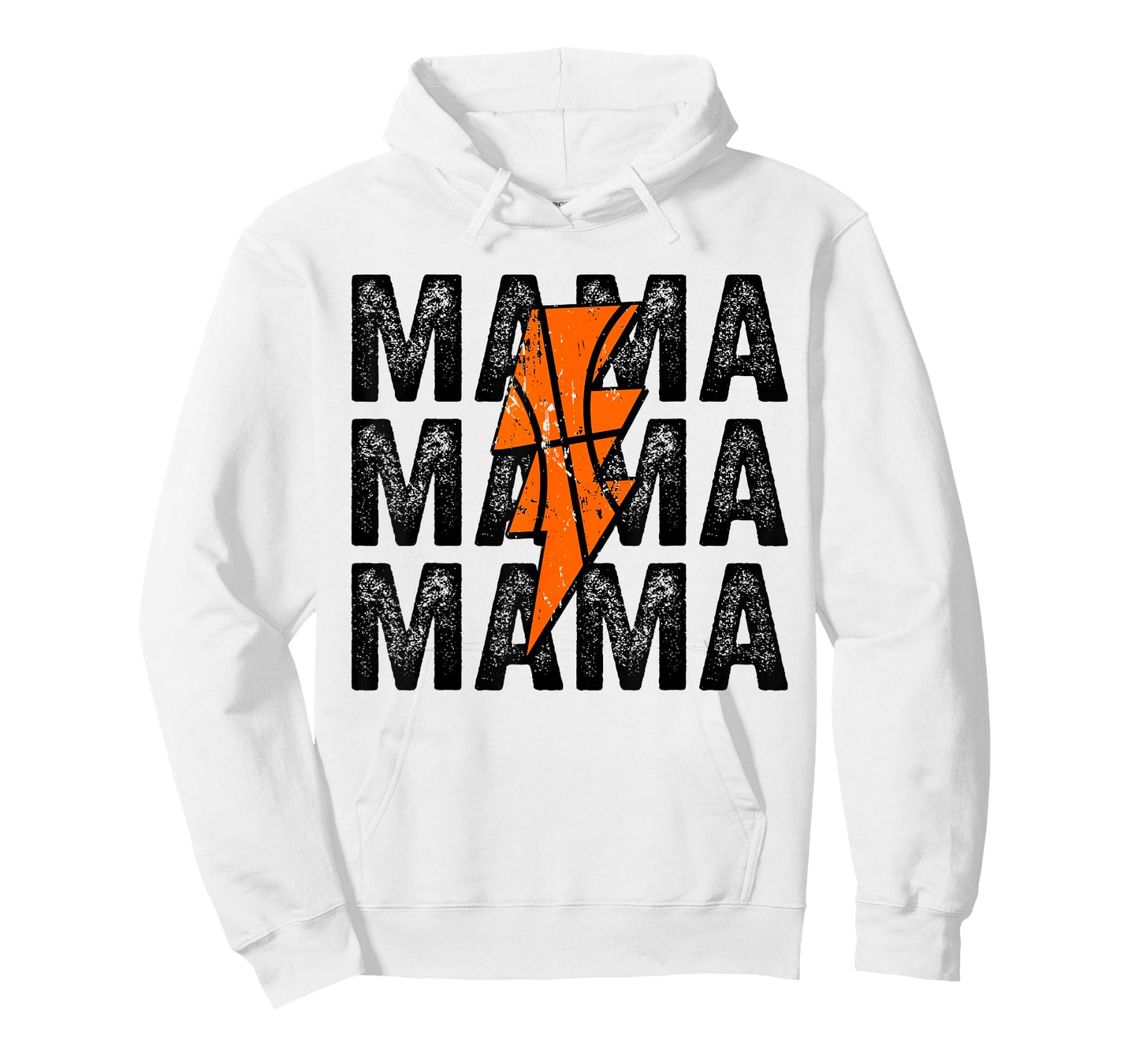 Basketball Mama Distressed Lightning Bolt Mom T-Shirt