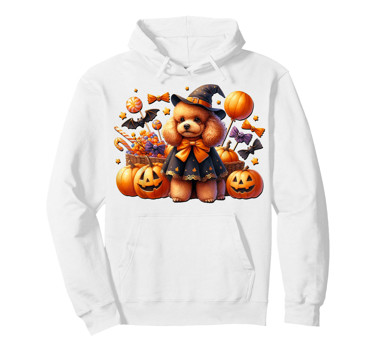 Orange Halloween Poodle Accessories for Women Girls and Fall T-Shirt