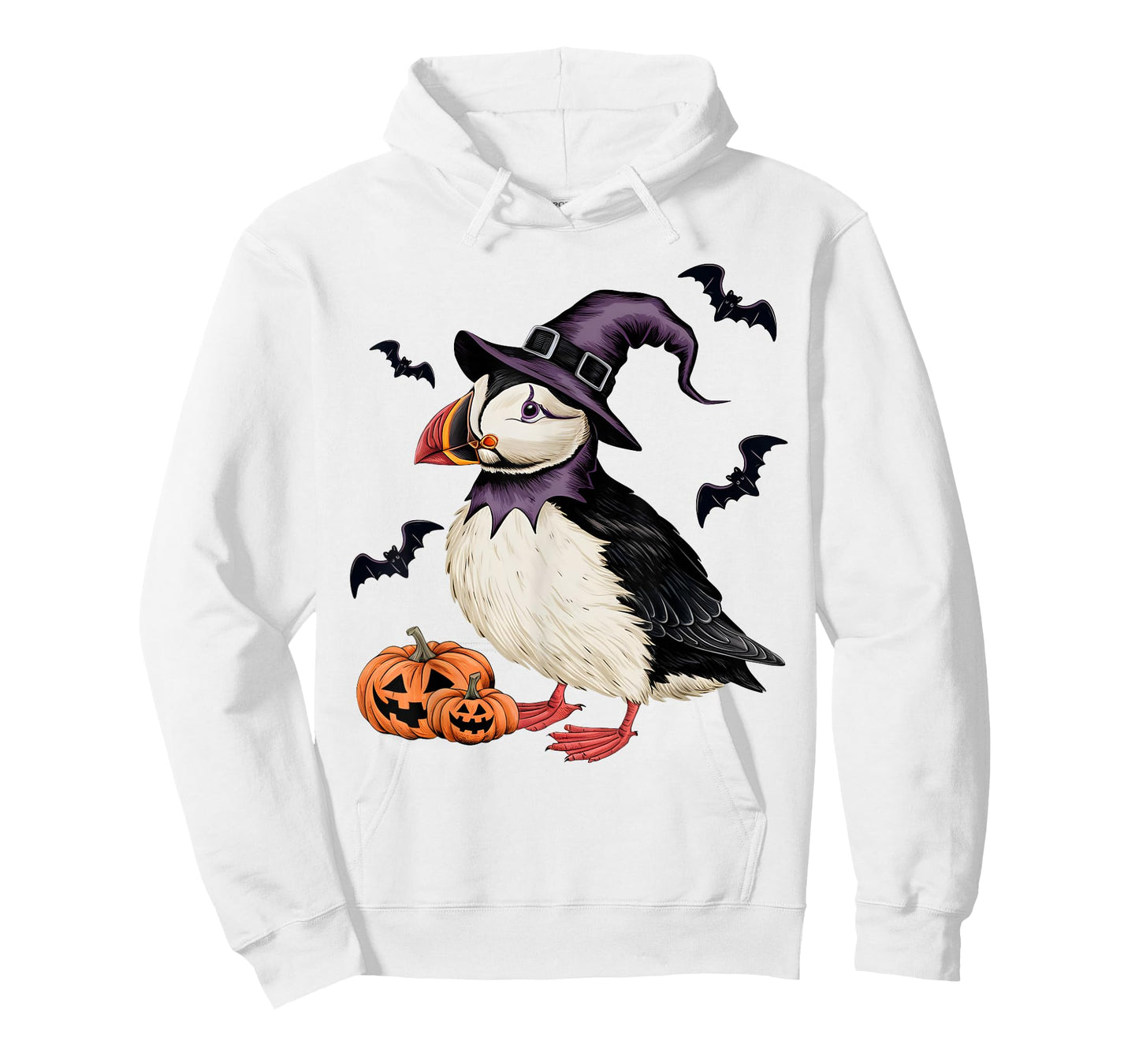 Puffin Bird Halloween Costume Scary Pumpkin Bat Witch T-Shirt