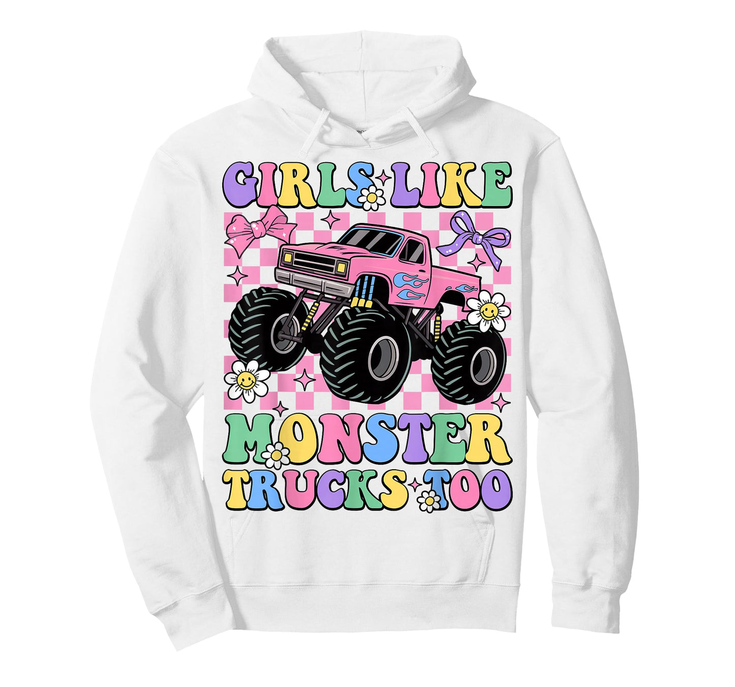 Girls Like Monster Trucks Too Groovy Monster Truck Girls T-Shirt