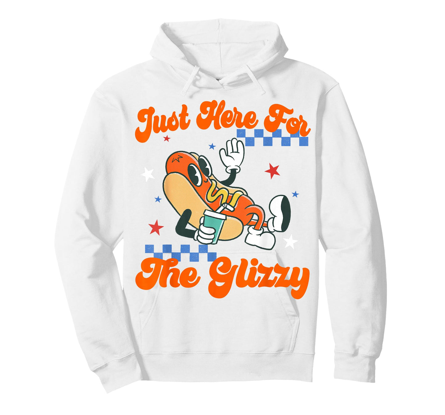 Retro Hot Dog I'm Just Here For The Glizzy Happy 4th of July T-Shirt