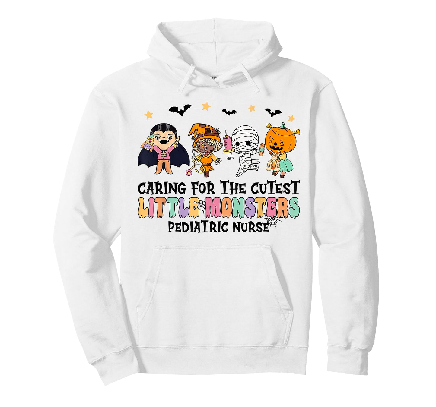 Caring For The Little Monsters Pediatric Nurse Halloween T-Shirt