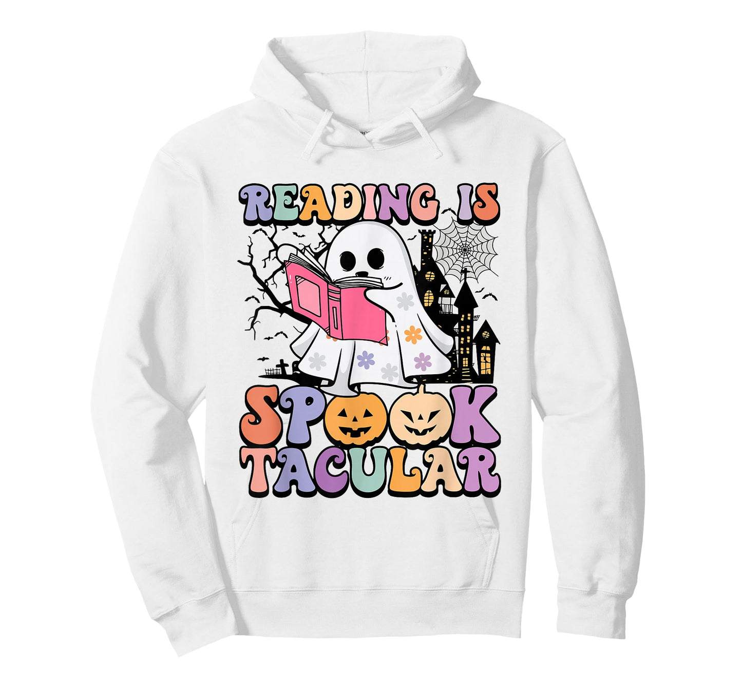 Reading Is Spooktacular Funny Ghost Reading Book Halloween T-Shirt