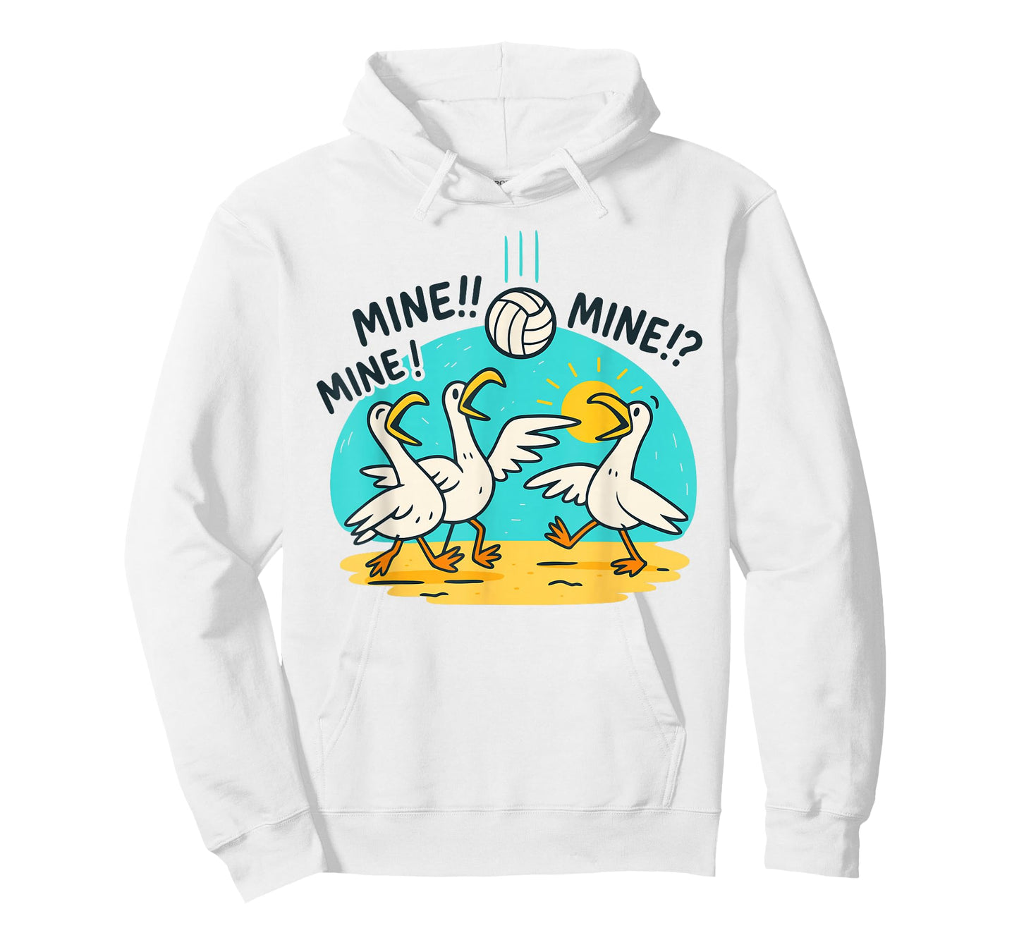 Funny Bird Playing Volleyball Mine Game Day Vibes Sports T-Shirt