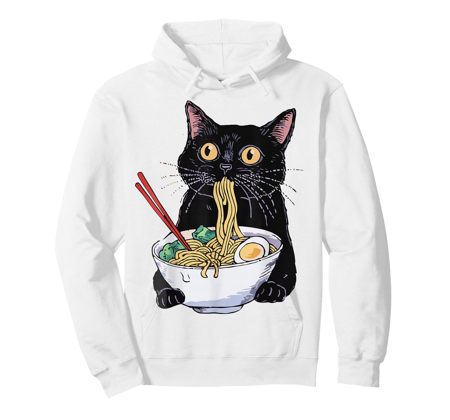 Anime Cat Ramen T-Shirt – Kawaii Japanese Food Graphic Tee T-Shirt