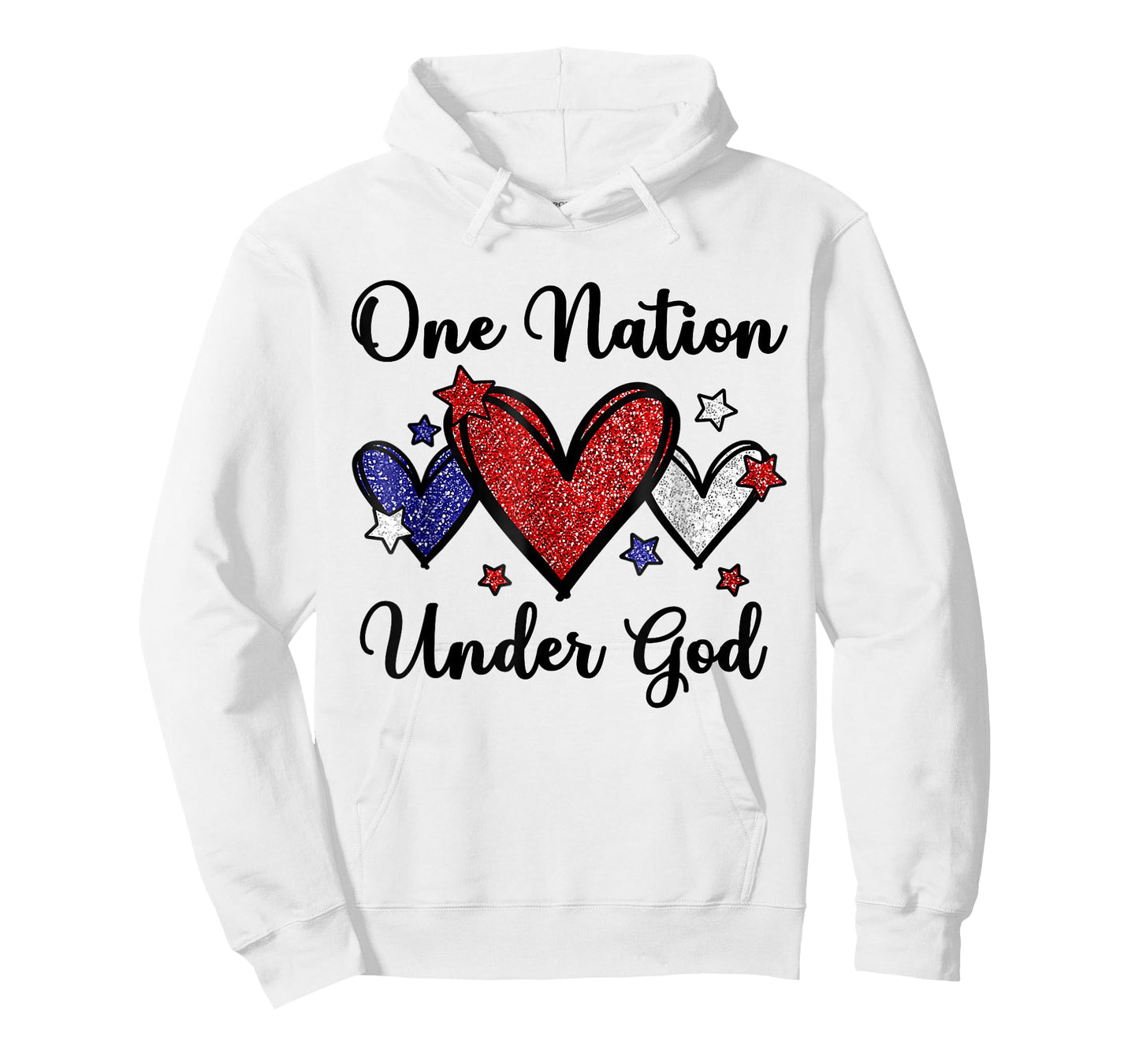 One Nation Under God Heart 4th Of July Patriotic Christian T-Shirt for Women Men