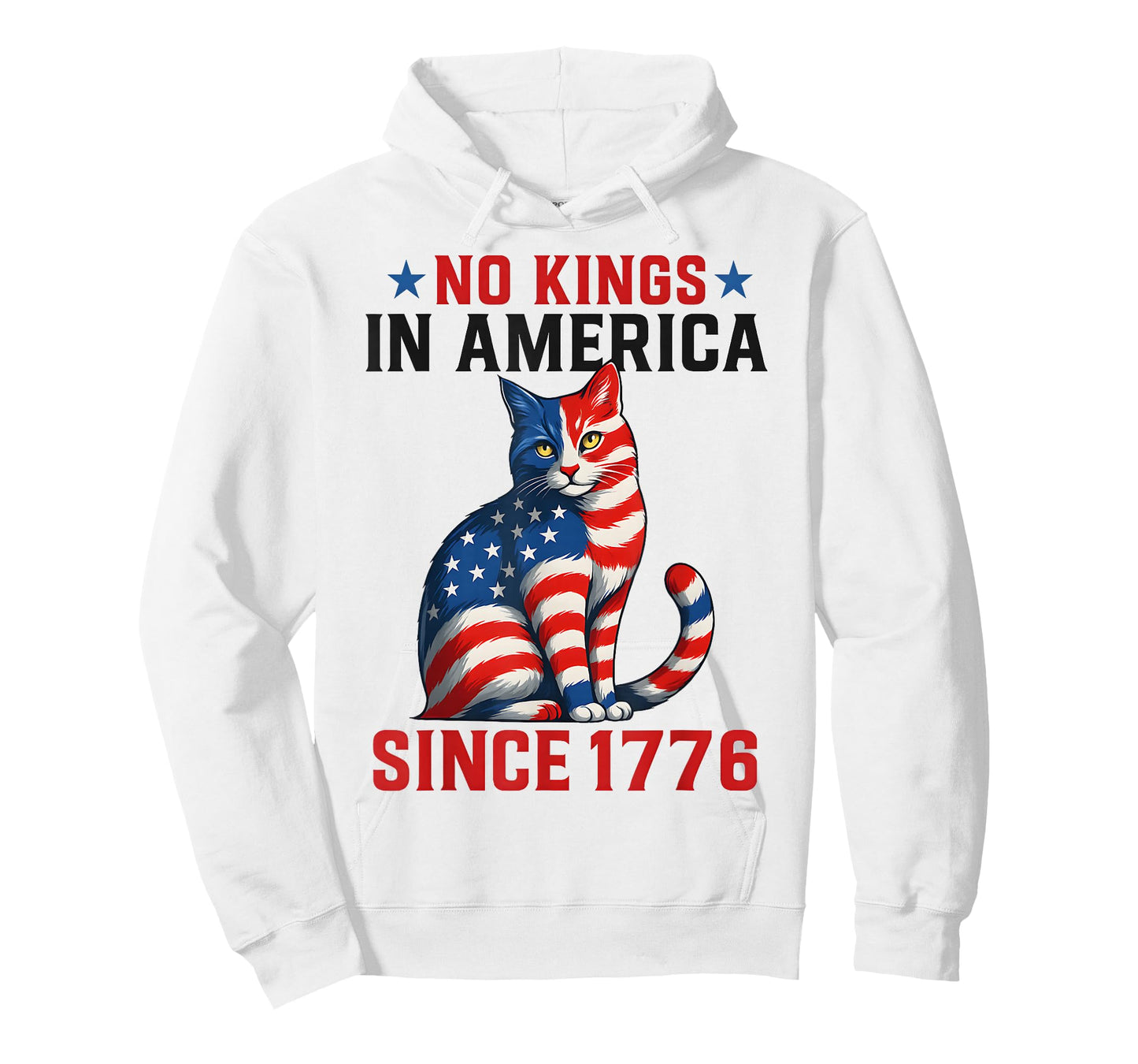 No Kings in America Since 1776 Distressed USA Flag Vintage T-Shirt
