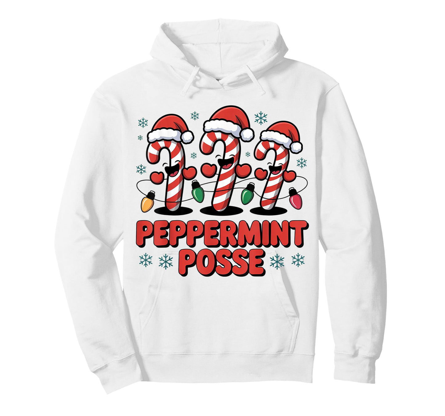 Peppermint Posse Candy Cane Funny Christmas Santa Hat T-Shirt