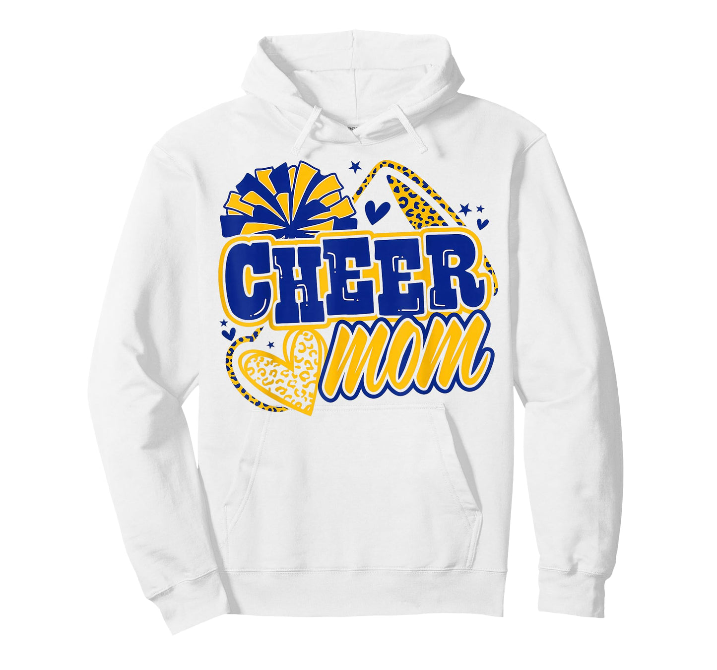 Cheer Mom Blue Gold Cheerleader Game Day Mama Football T-Shirt