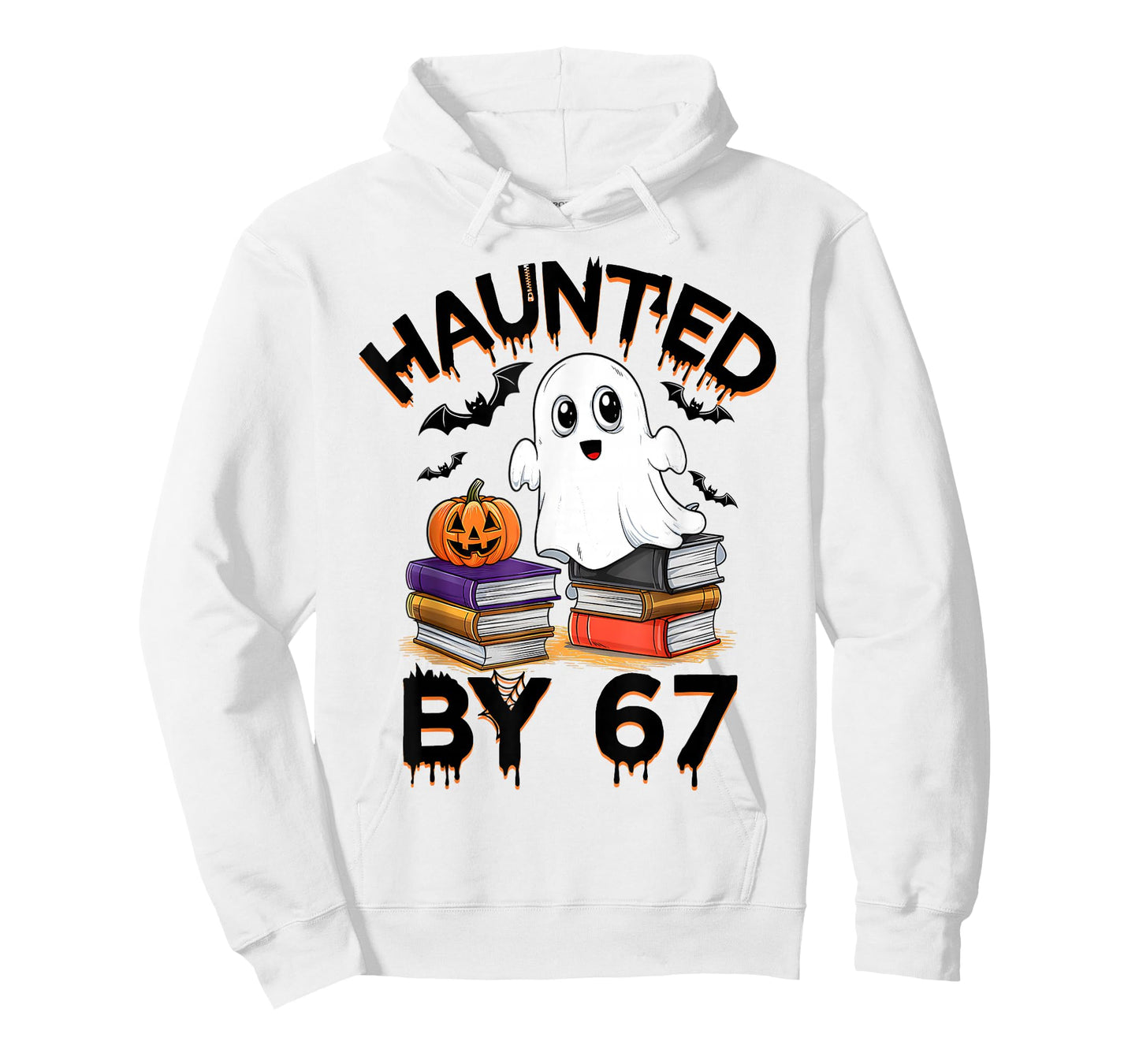 Haunted by 67 - Funny Boo Ghost Pumpkin Halloween Teacher T-Shirt