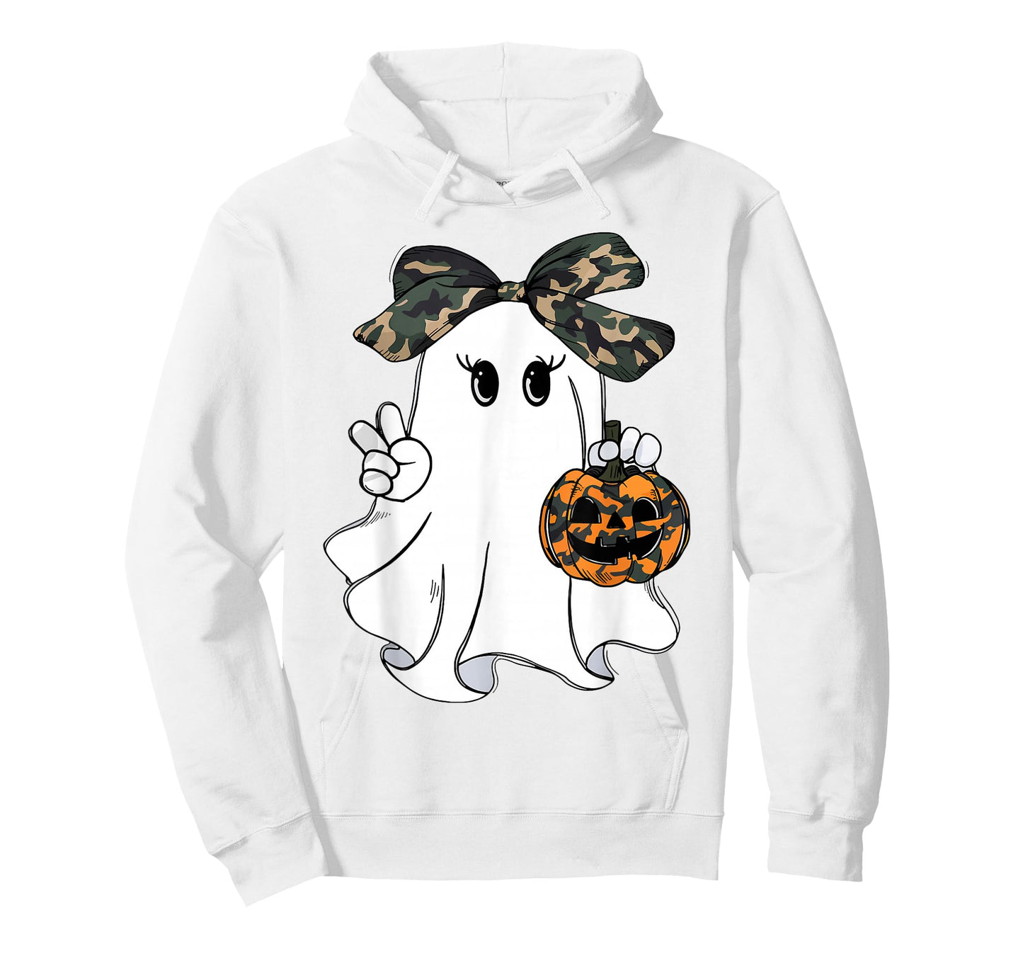 Camo Boo Ghost Camouflage Pumpkin Spooky Hunting Season T-Shirt