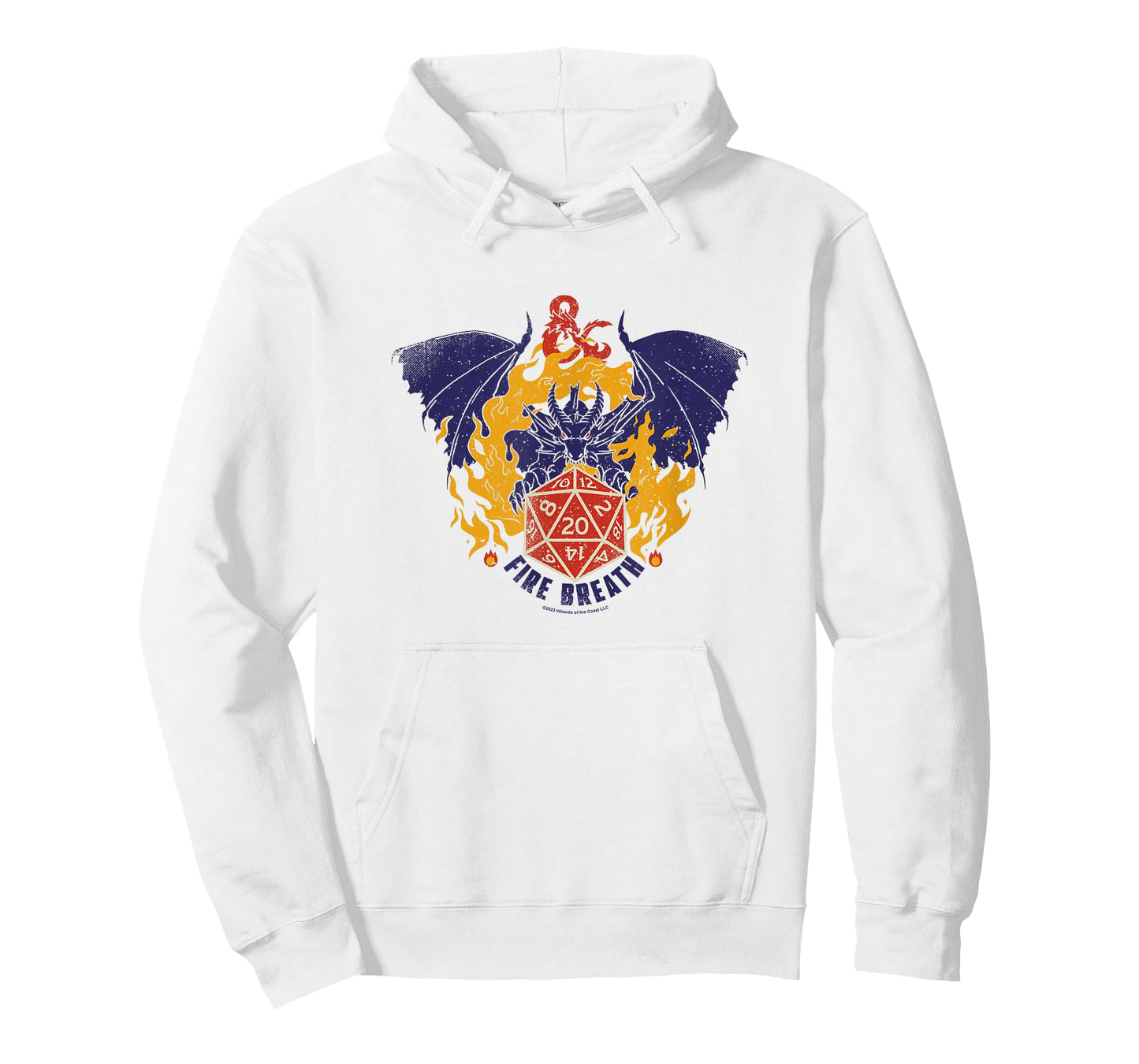 Dungeons & Dragons Fire Breath Dragon Flames Dice Logo T-Shirt