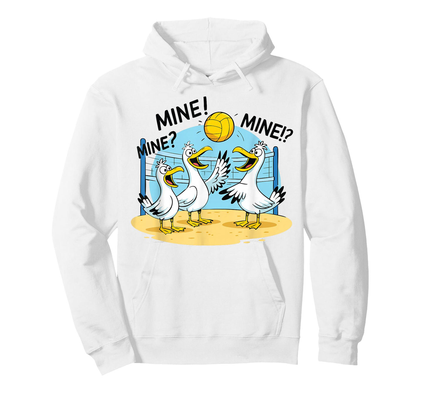 Mine Volleyball Funny Seagull Game Sport Beach T-Shirt