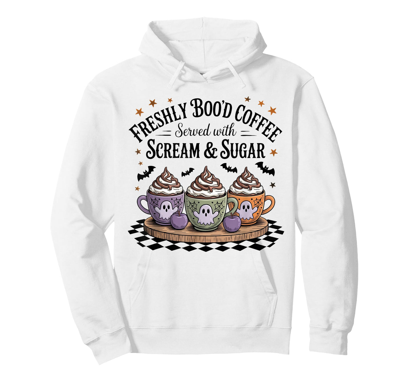Retro Freshly Boo'd Coffee Lovers Boujee Ghost Halloween T-Shirt