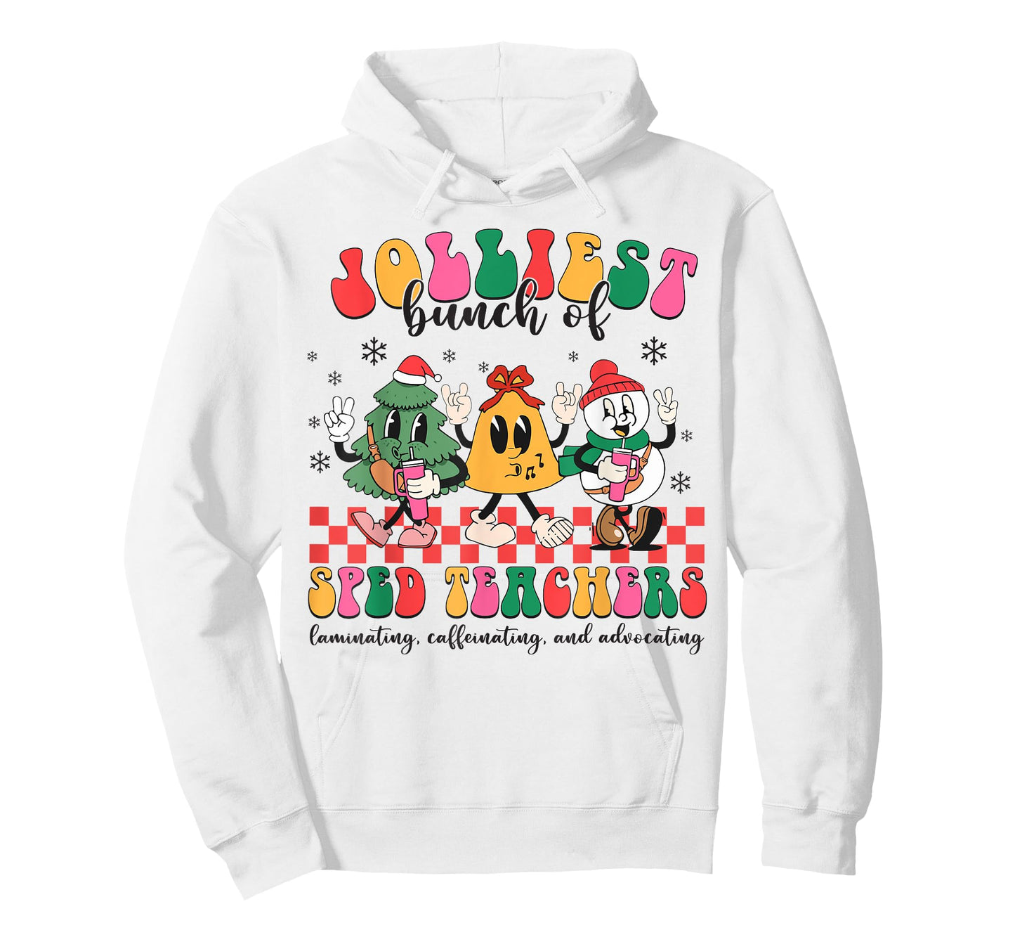 Christmas Jolliest Bunch Of Sped Teachers Cute Groovy Xmas T-Shirt