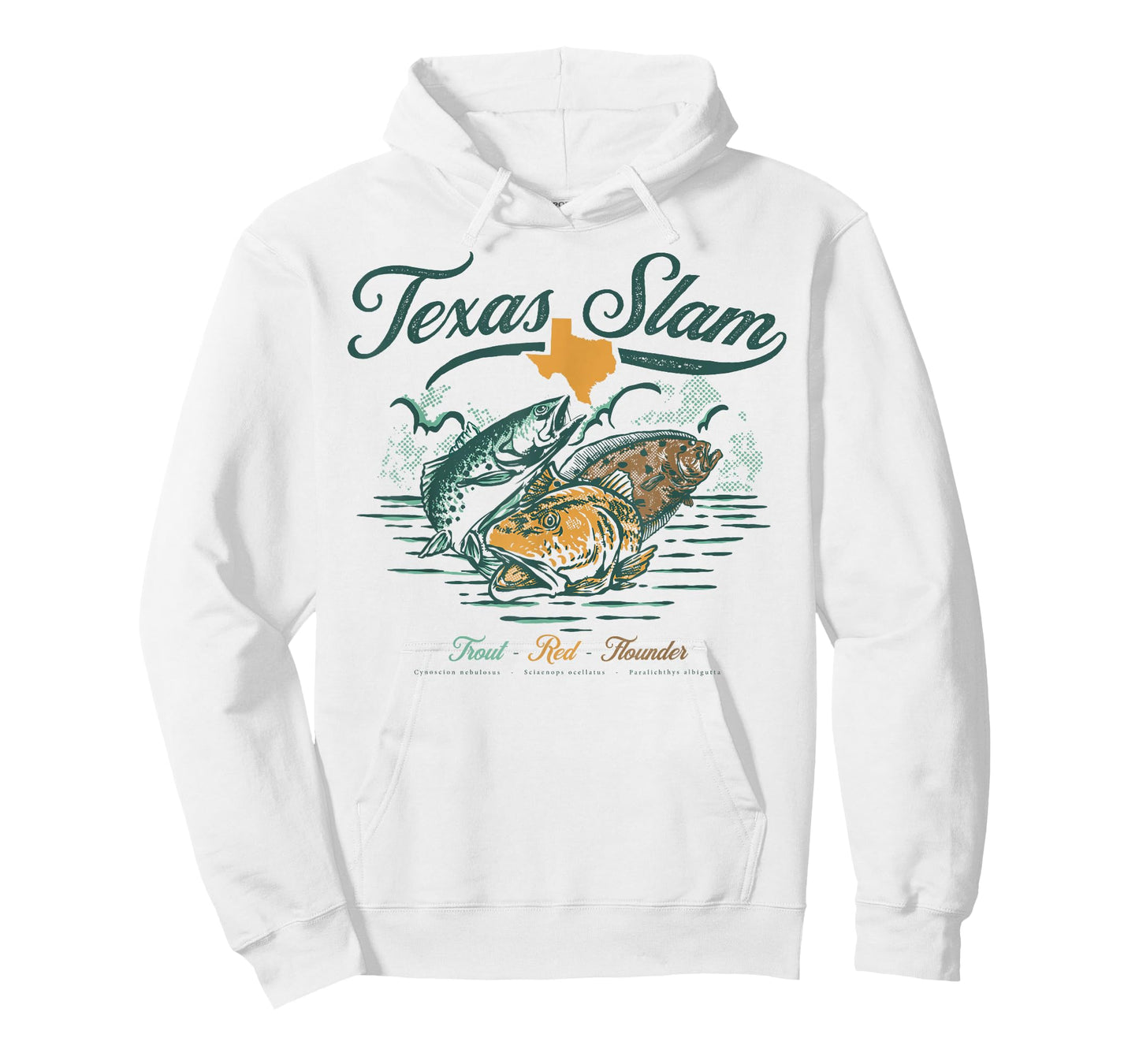 Gulf Coast Fishing Texas Slam - Trout Red Flounder T-Shirt