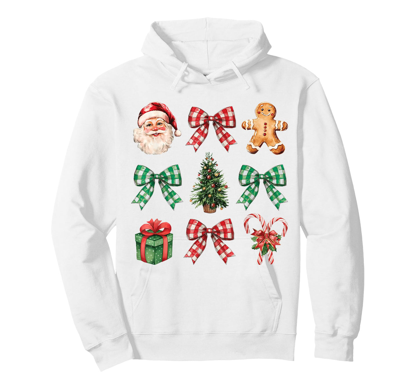 Coquette Bow Christmas Tree Santa Gingerbread Candy Cane T-Shirt