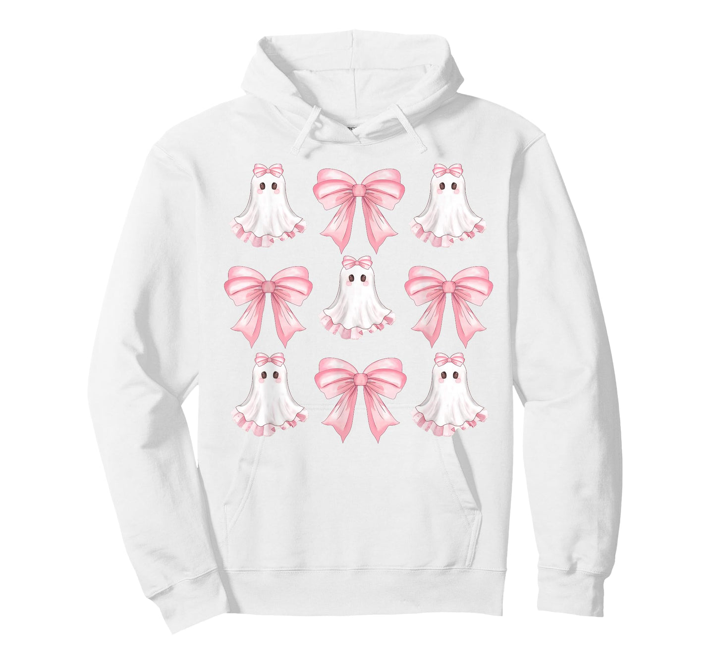 Pink Coquette Bow Ghost Halloween Girls Teens Kids Women T-Shirt