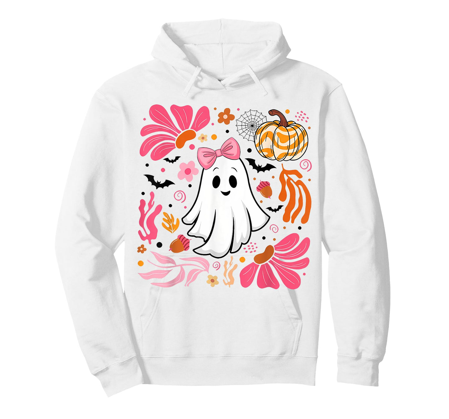 Funny Halloween Pink Ghost Boho Leopard Pumpkin Floral Women T-Shirt