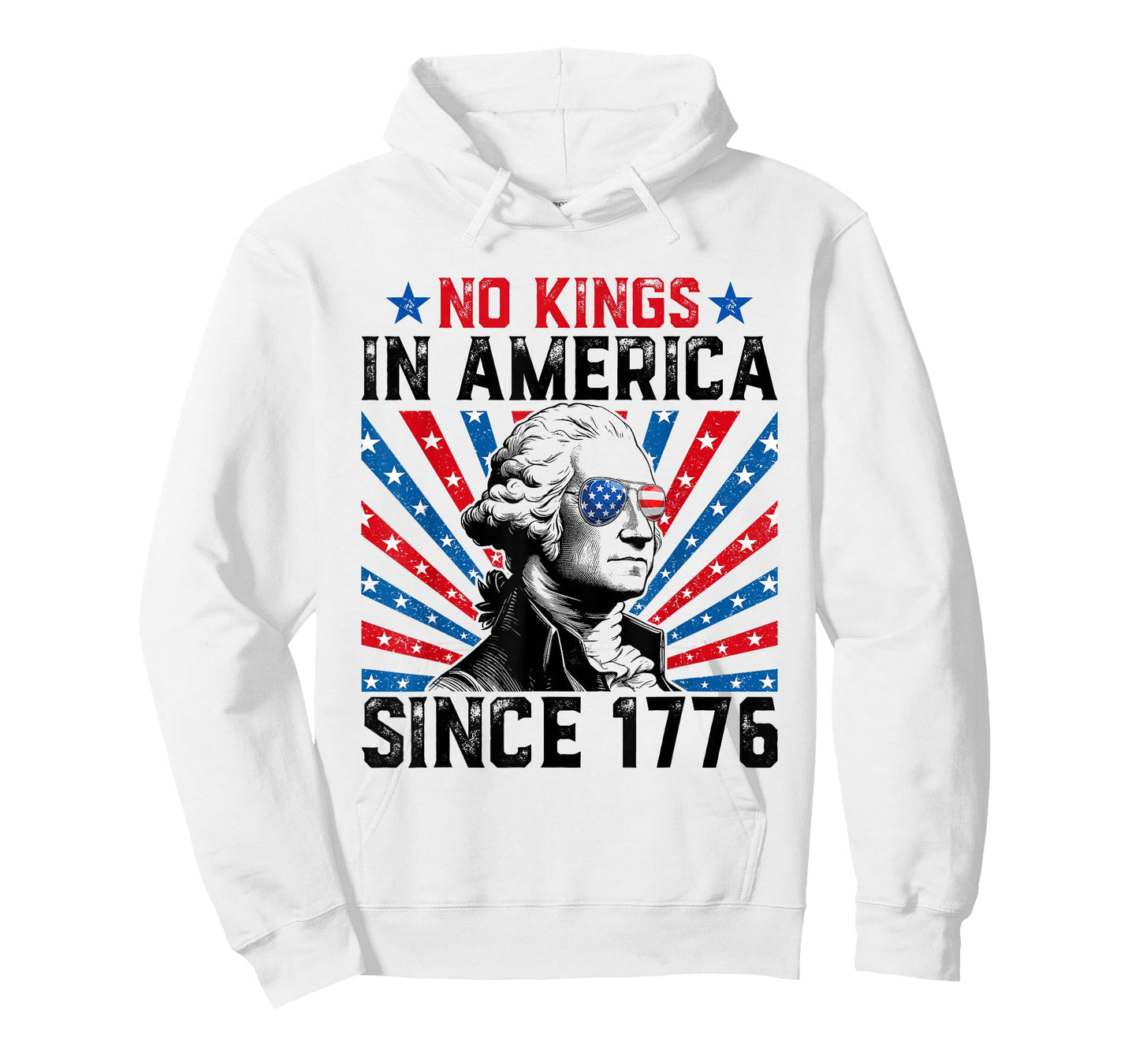 No Kings in America Since 1776 Distressed USA Flag Vintage T-Shirt