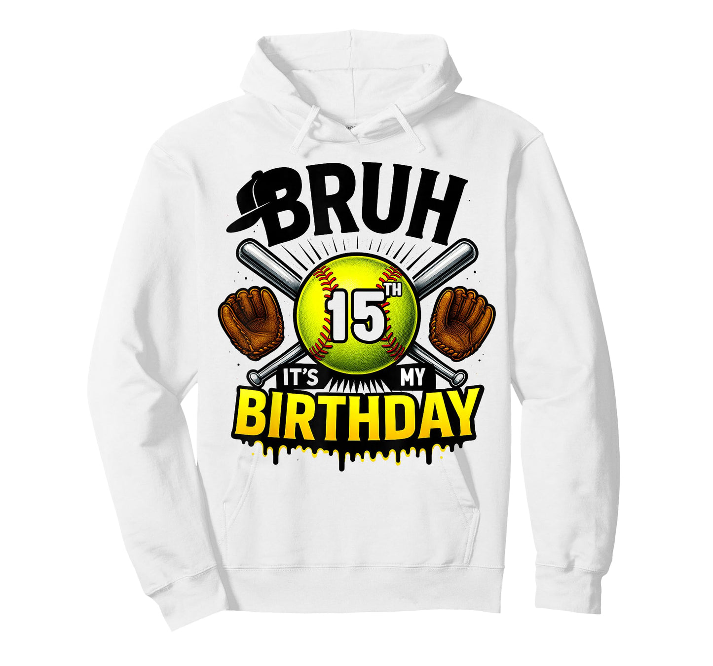 Bruh It's My 15th Birthday Softball Boys 15 Years Old Bday T-Shirt