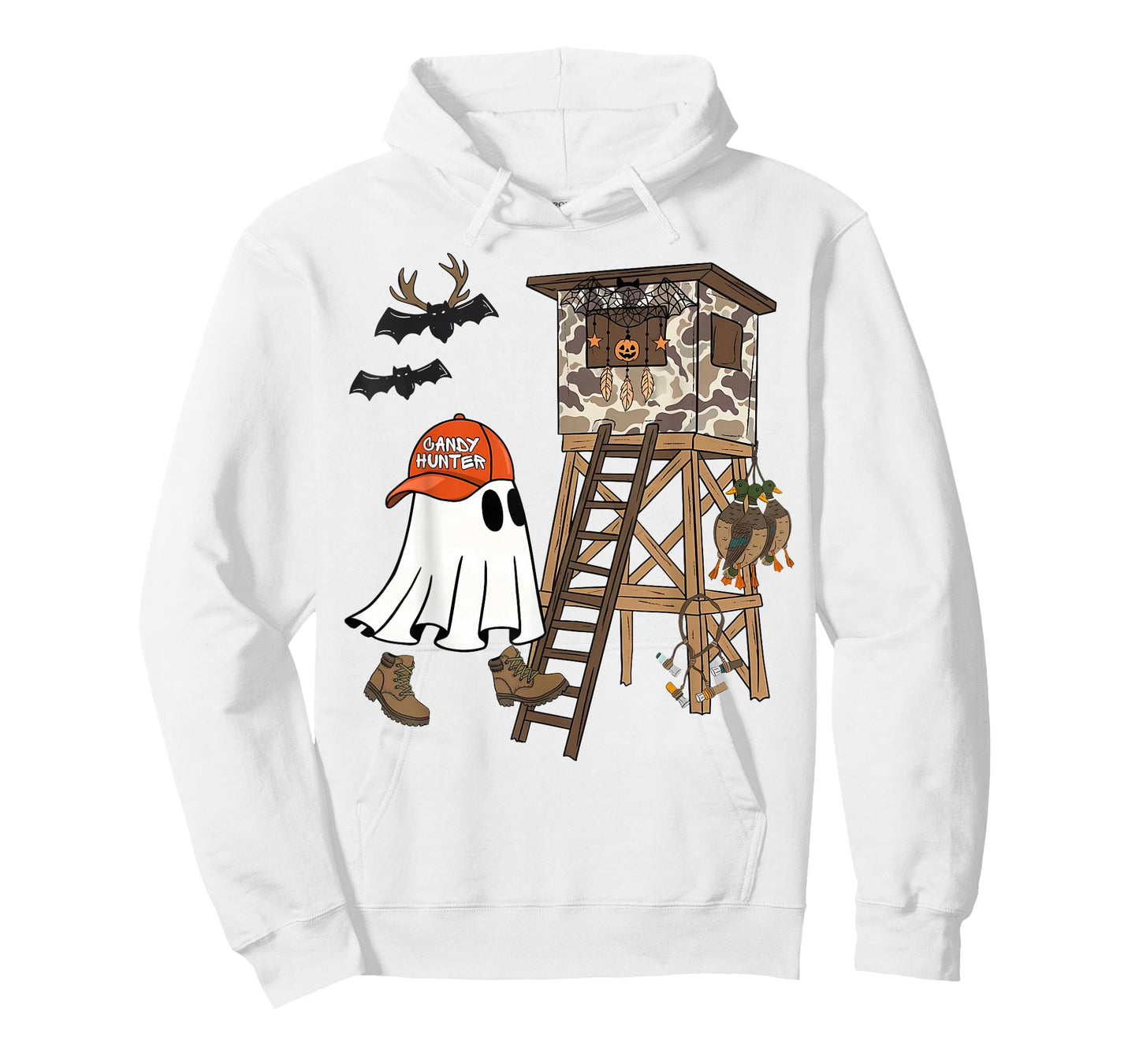 Candy Hunter Camo Ghost Boys Halloween Deer Duck Hunting T-Shirt