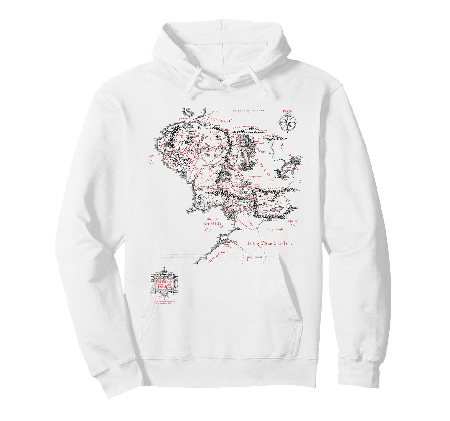 The Lord of The Rings Middle Earth Map Fantasy Movie T-Shirt