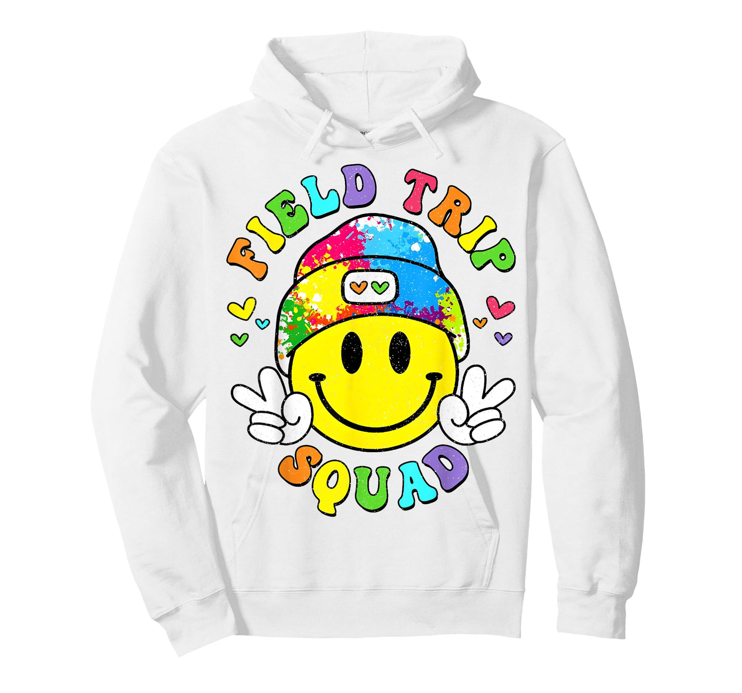 Hippie smile Face Field Trip Squad Groovy Field Day 2024 T-Shirt