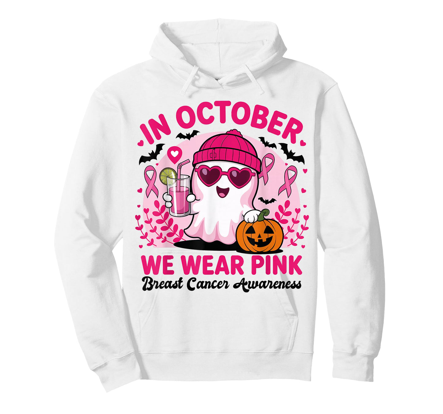 In October We Wear Pink Breast Cancer Awareness Halloween T-Shirt