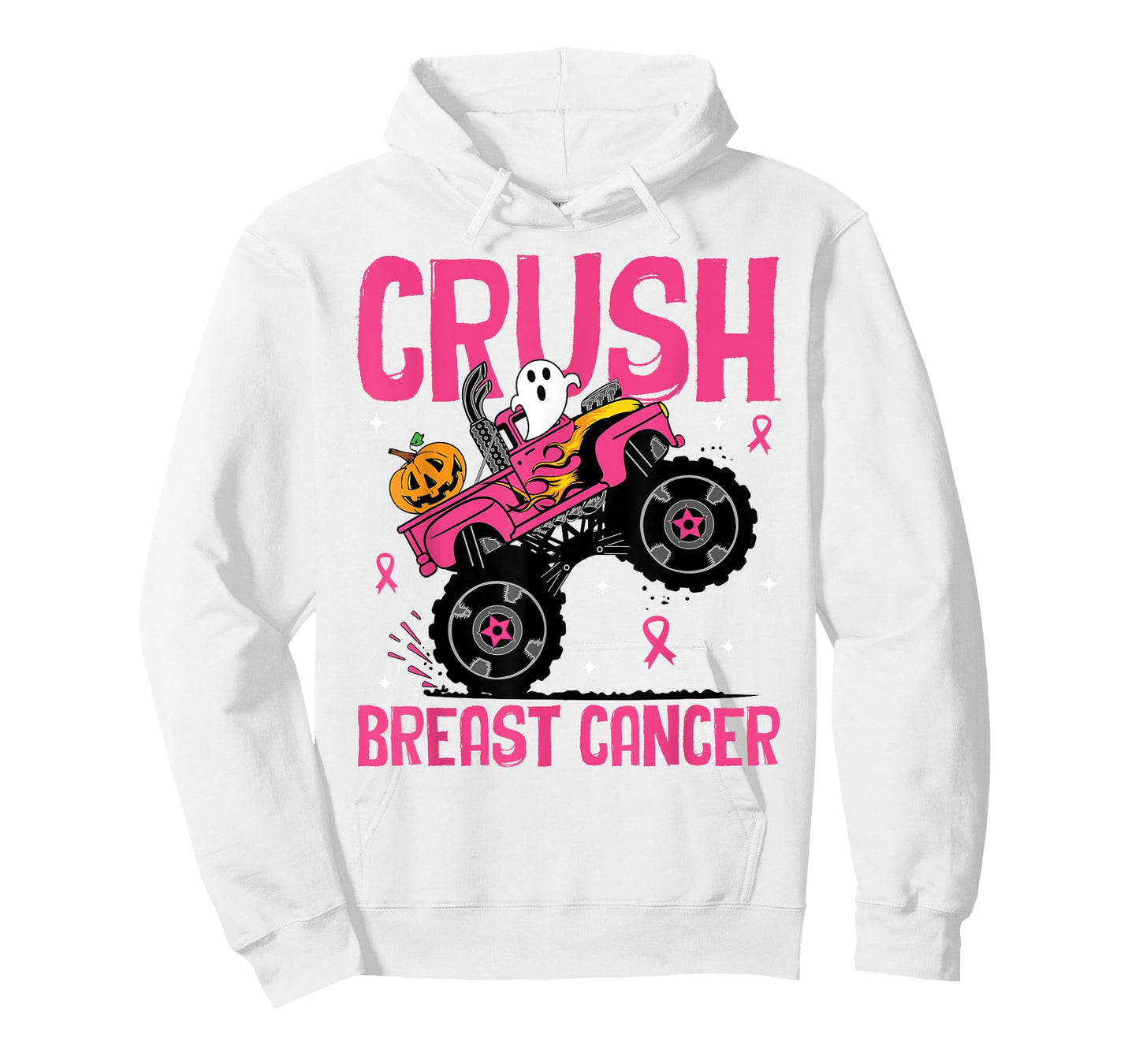 Crush Breast Cancer Awareness Monster Truck Halloween kids T-Shirt