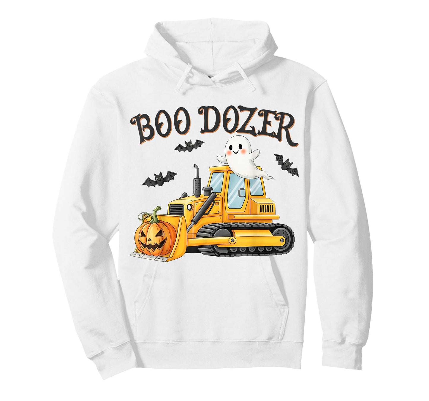 Boo Dozer Construction Halloween Ghost Bulldozer Pumpkin Boy T-Shirt