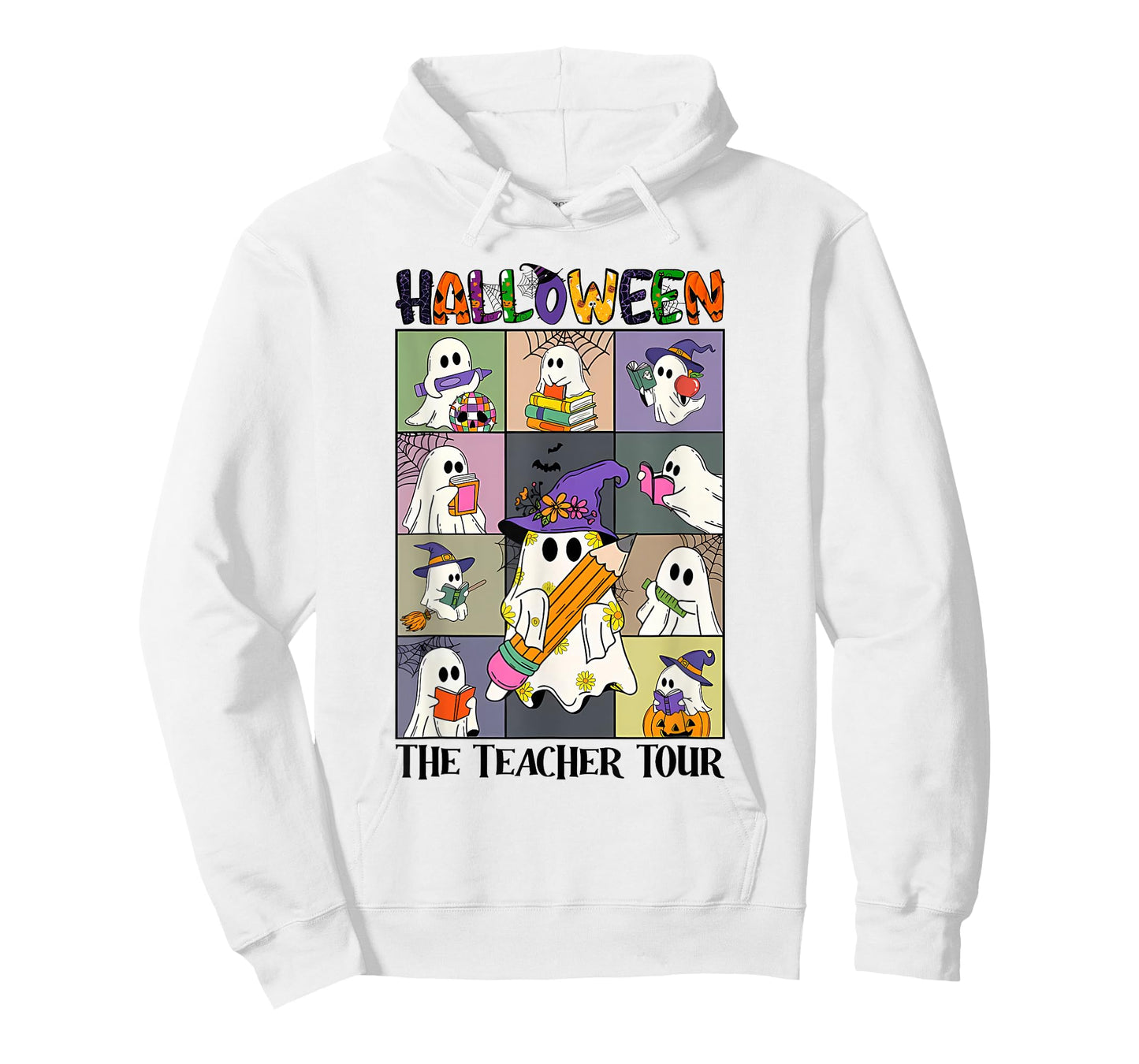 Women Halloween The Teacher Tour Ghosts Pencil Pumpkins T-Shirt
