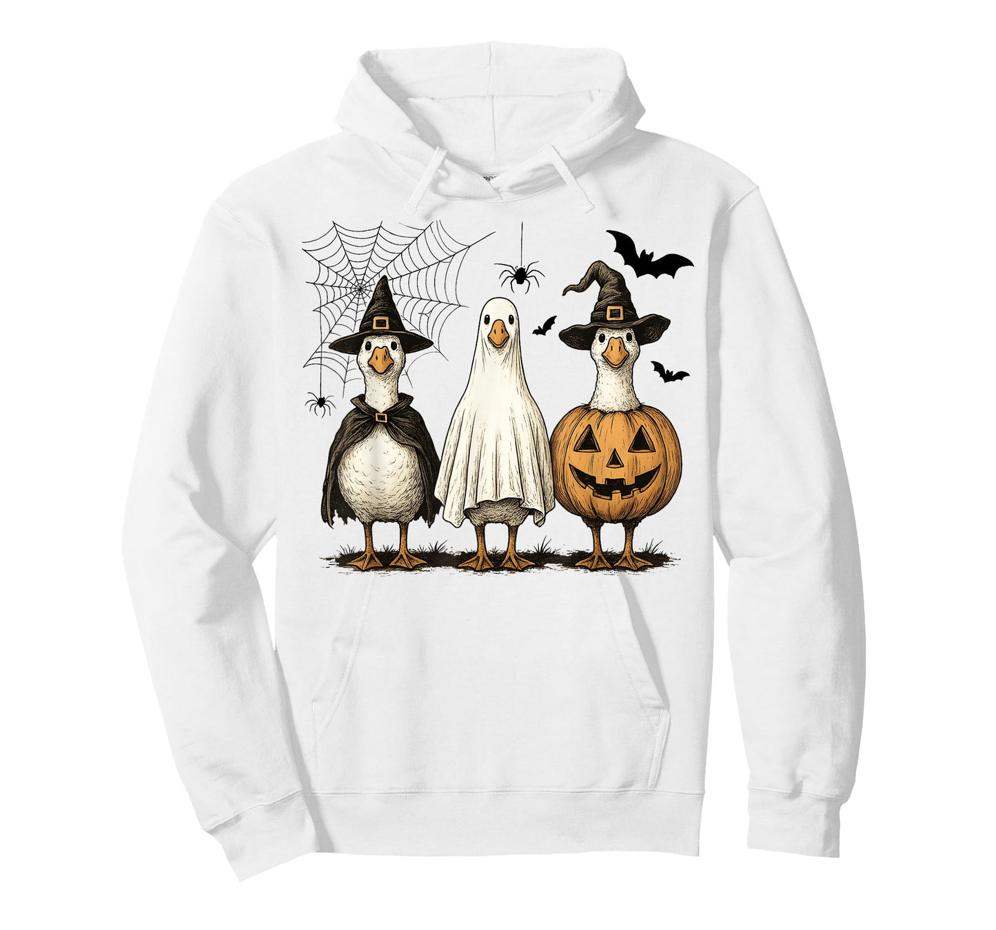 Spooky Goose Halloween Ghost Witch Pumpkin Costume Party T-Shirt